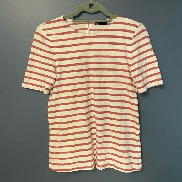 Gap red and white tee with zipper detail sz Small - Picture 1 of 5